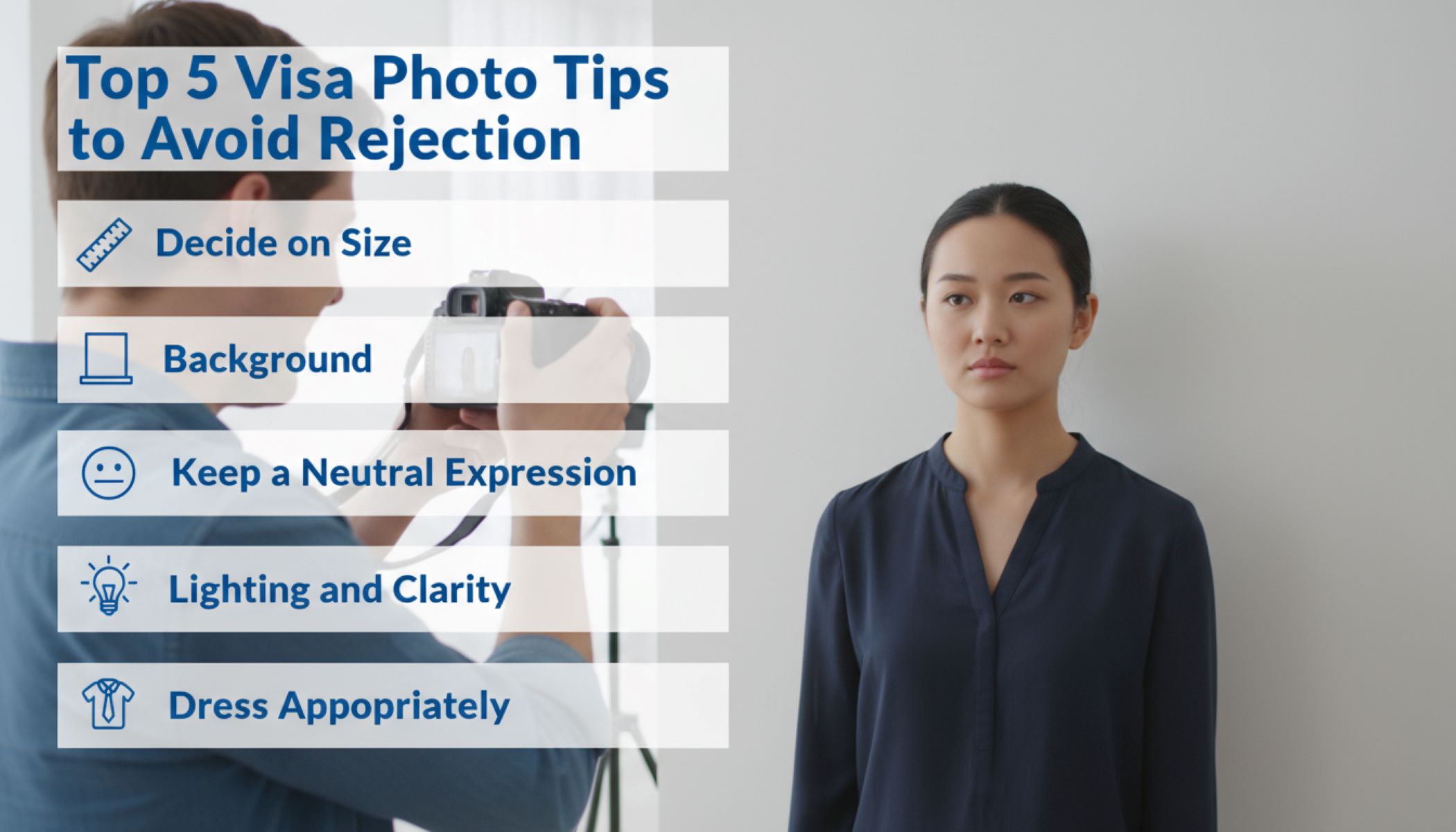 Top 5 tips for visa photos to avoid rejection